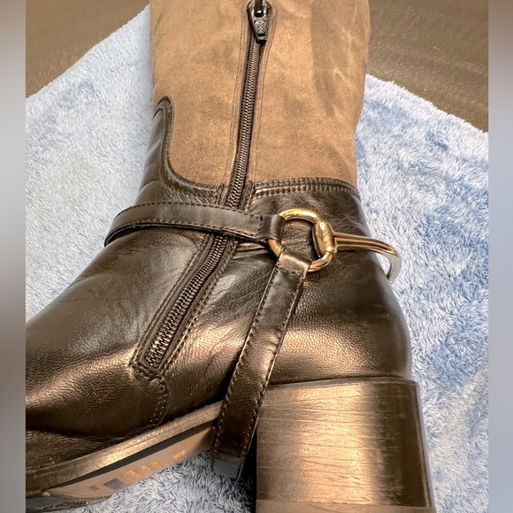 Le PePe Canoscio Fango Black leather and grey suede riding boots - Picture 15 of 16